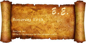 Bosznay Erik névjegykártya